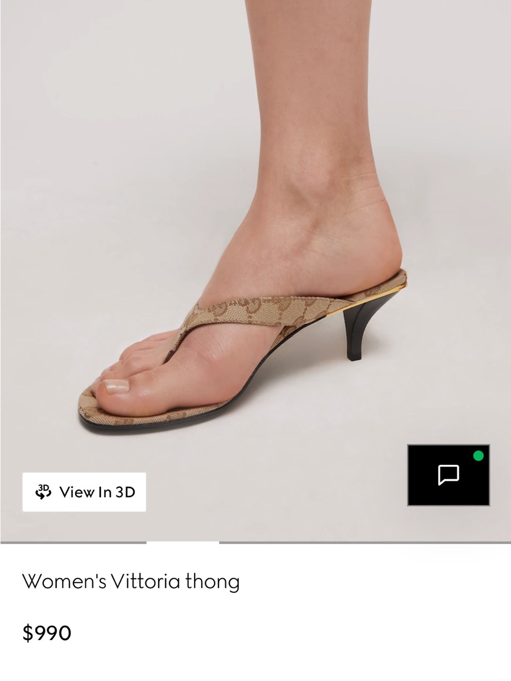 Gucci Beige Monogram Canvas Thong Mules - Picture 4 of 8